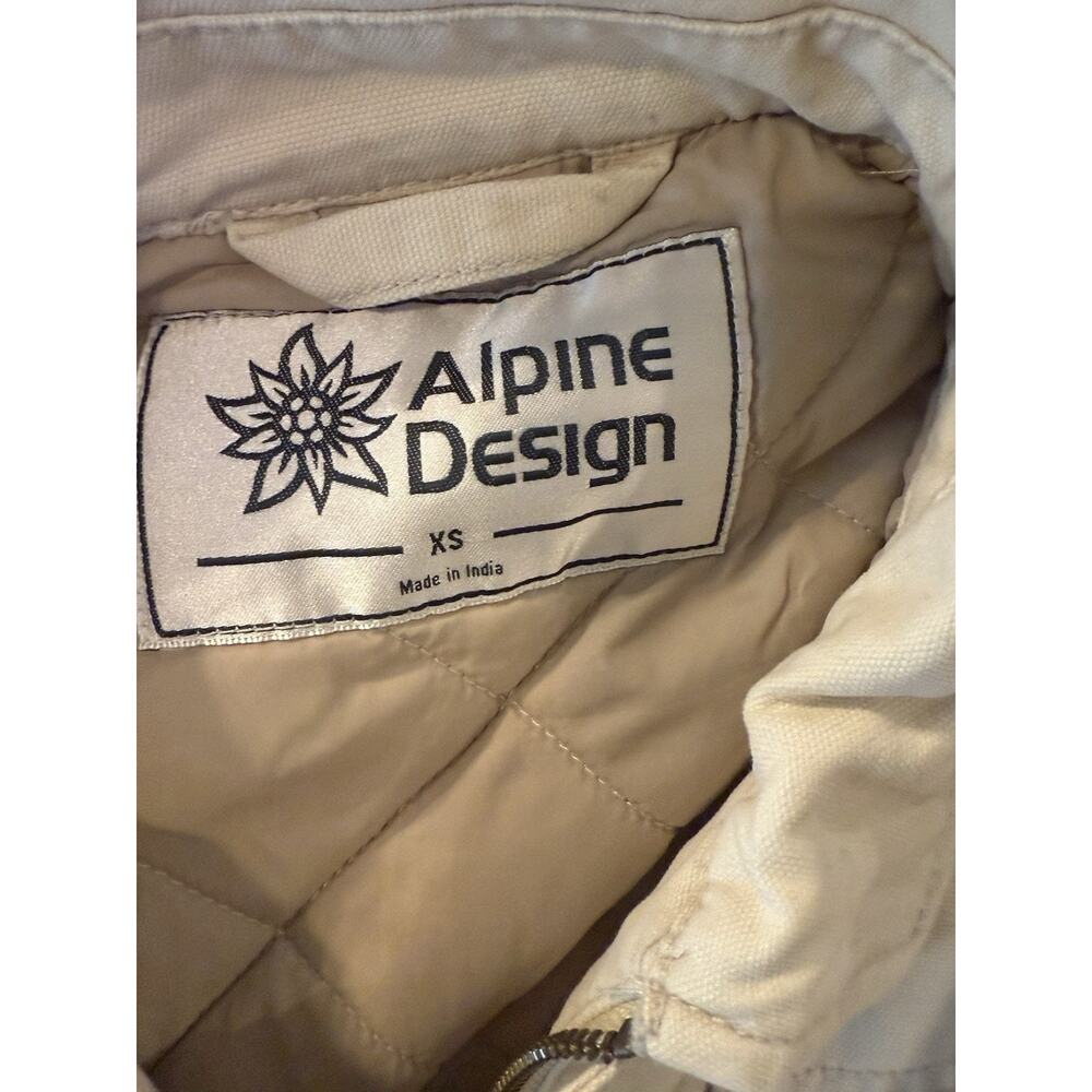 Alpine Design Women’s XS Quilted Chore Coat Natural Khaki Organic Cotton - Picture 4 of 13